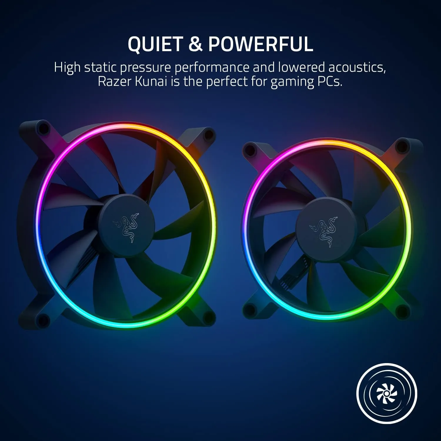 Razer Kunai Chroma 120mm ARGB LED PWM Performance Fan RC21-01800100-R3M1