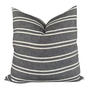 READY TO SHIP Chiangmai Native Cotton Charcoal Stripe "Dixon" Pillow Cover