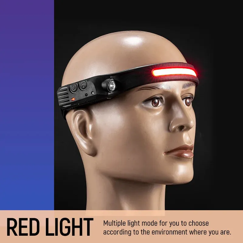 Rechargeable LED Headlamp Lightbar 230° Wide Beam Head Light Strip Headlamps, Hard Hat Light for Mechanic