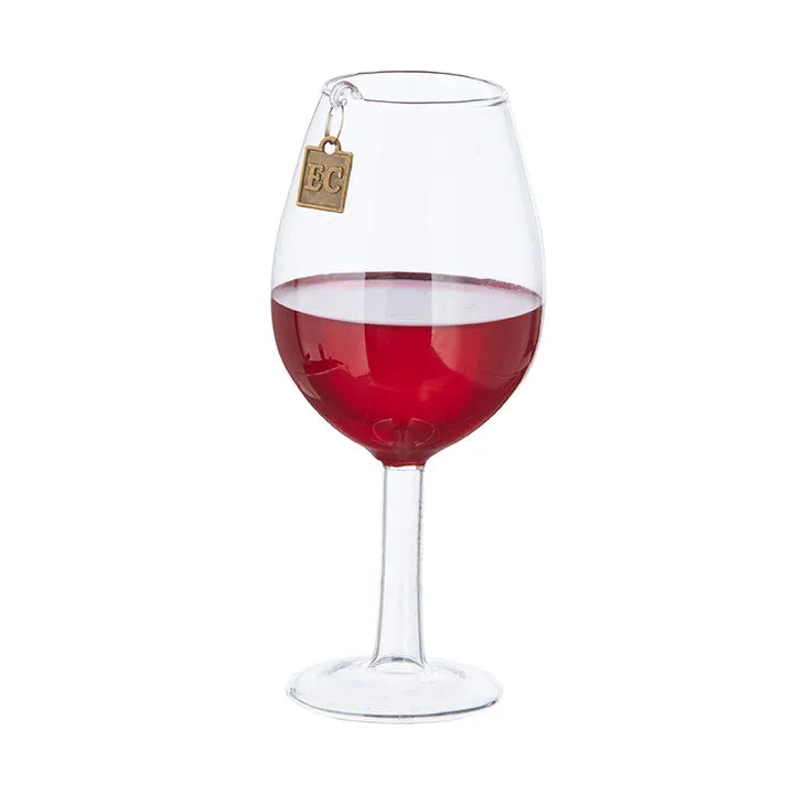 Red Wine Wishes Glass Ornament