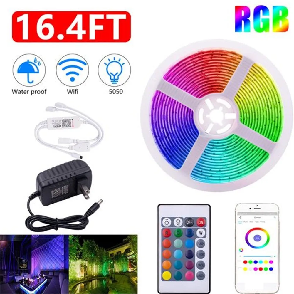 REDCOLOURFUL 10m 300leds RGB Strip Light 24 keys WIFI Controller