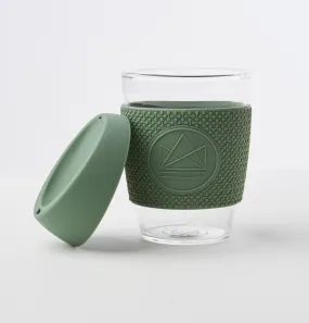 Reusable Glass Coffee Cup - 340ml - Happy Camper