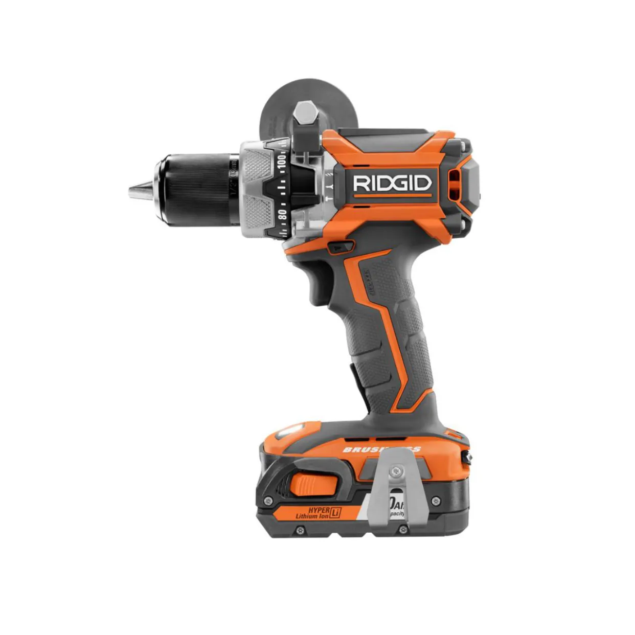 RIDGID 18-Volt Lithium-Ion Brushless 1/2 in. Compact Hammer Drill Kit with (2) 2.0 Ah Batteries, Charger, and Bag