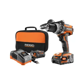 RIDGID 18-Volt Lithium-Ion Brushless 1/2 in. Compact Hammer Drill Kit with (2) 2.0 Ah Batteries, Charger, and Bag