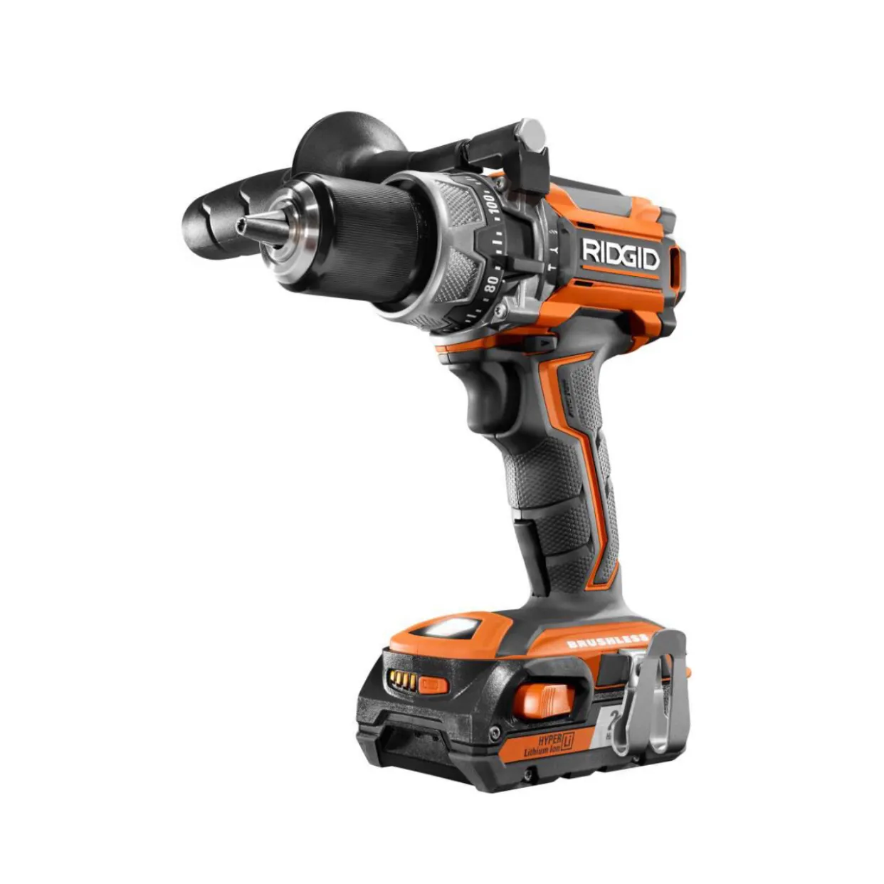 RIDGID 18-Volt Lithium-Ion Brushless 1/2 in. Compact Hammer Drill Kit with (2) 2.0 Ah Batteries, Charger, and Bag