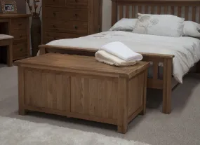 Rustic Oak Blanket Box