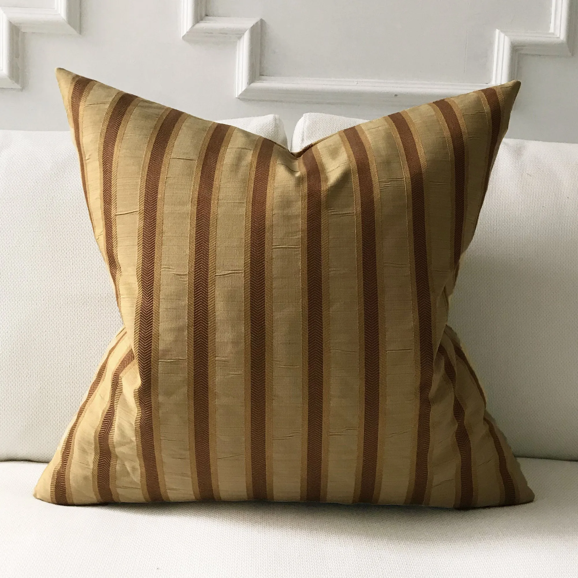 Sage Traditional Striped Throw Pillow Cover 24x24