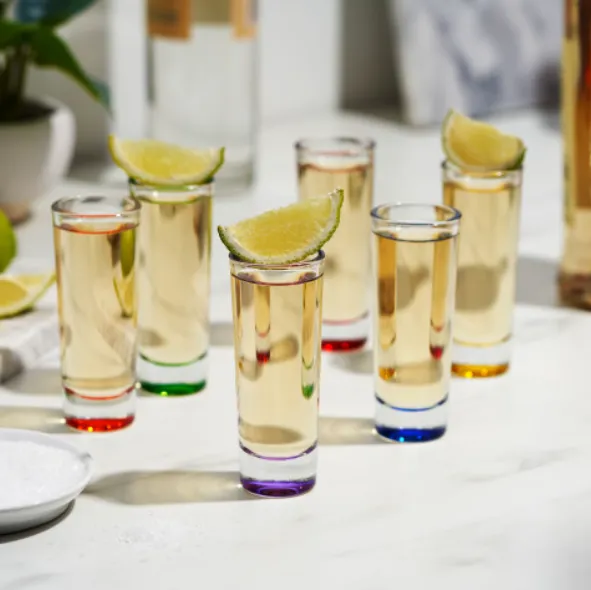 Shooter Multi-Colored Glass Shot Glasses 2 oz - Set of 6