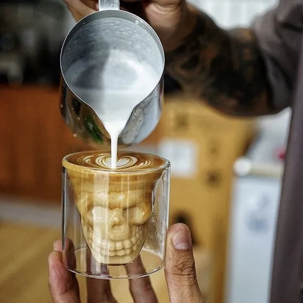 Skull Double Wall Glass Cup