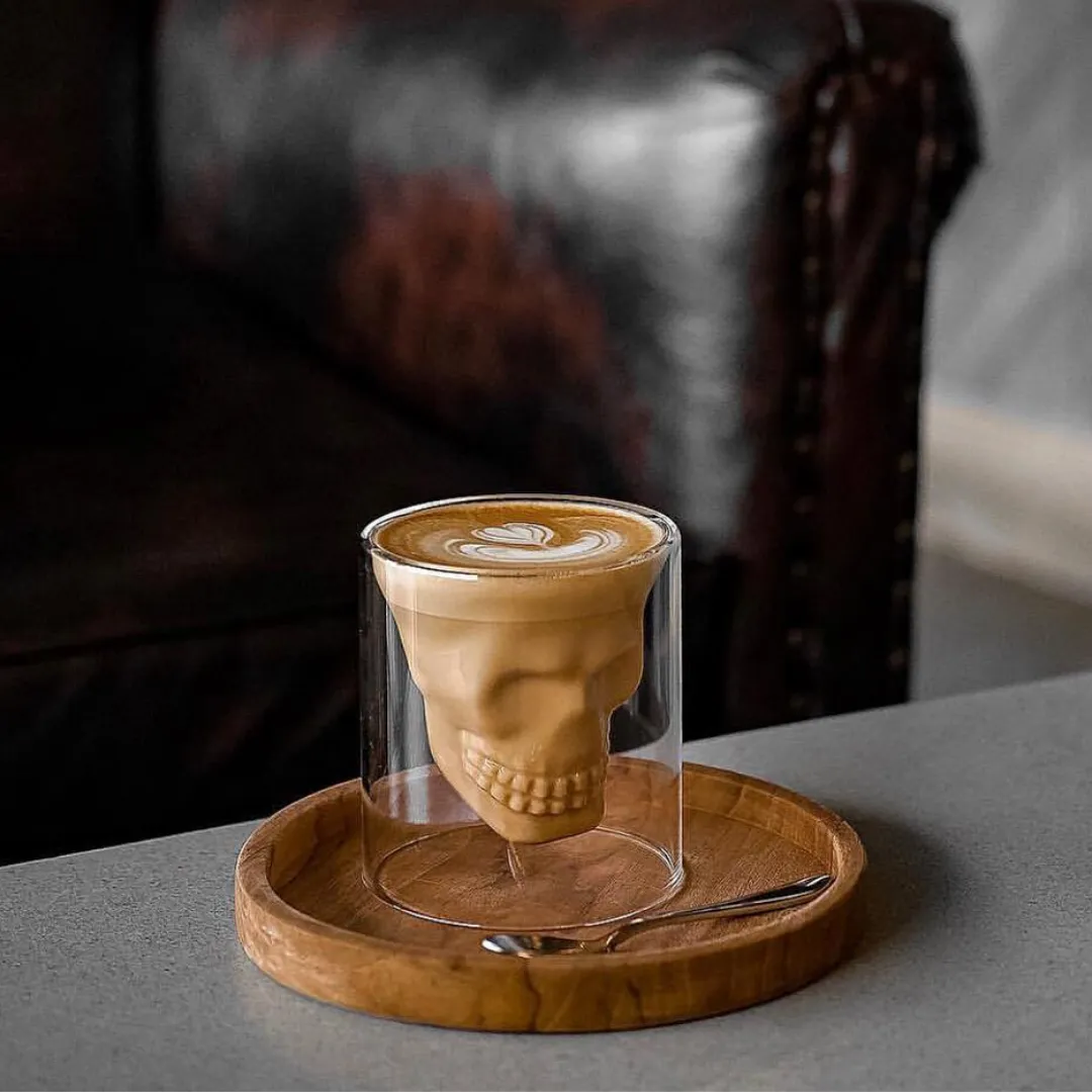 Skull Double Wall Glass Cup