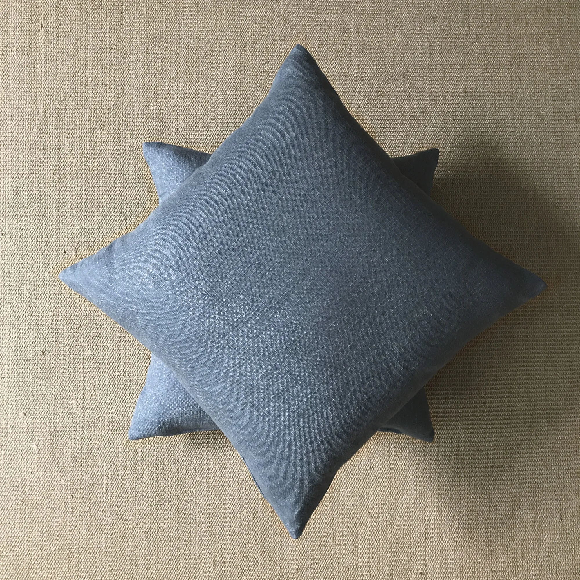 Smoky Blue Solid Throw Pillow Cover 22x22