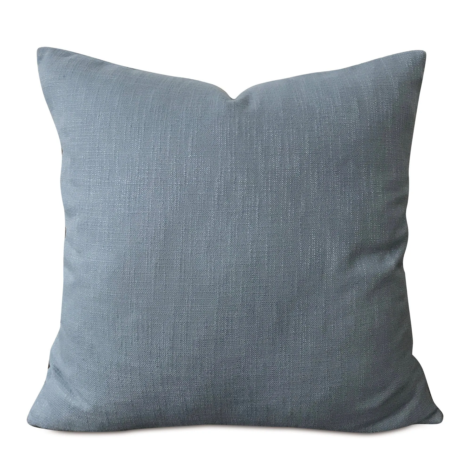 Smoky Blue Solid Throw Pillow Cover 22x22