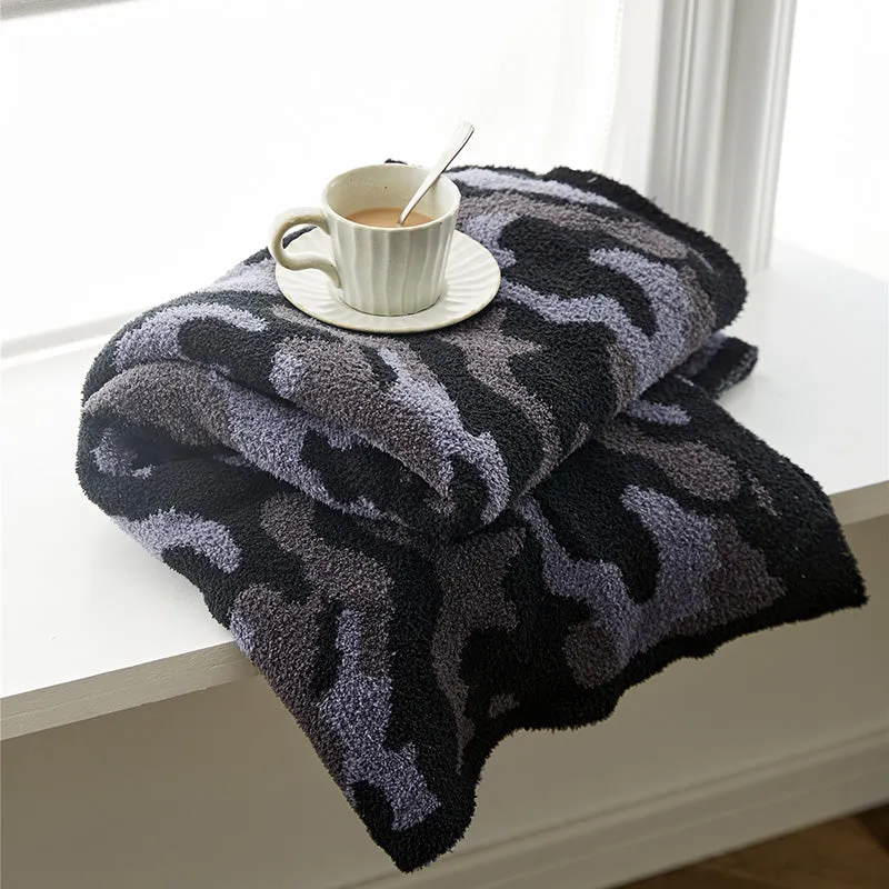 Soft Throw Blankets, Plush Wool Blanket, Camouflage Blanket