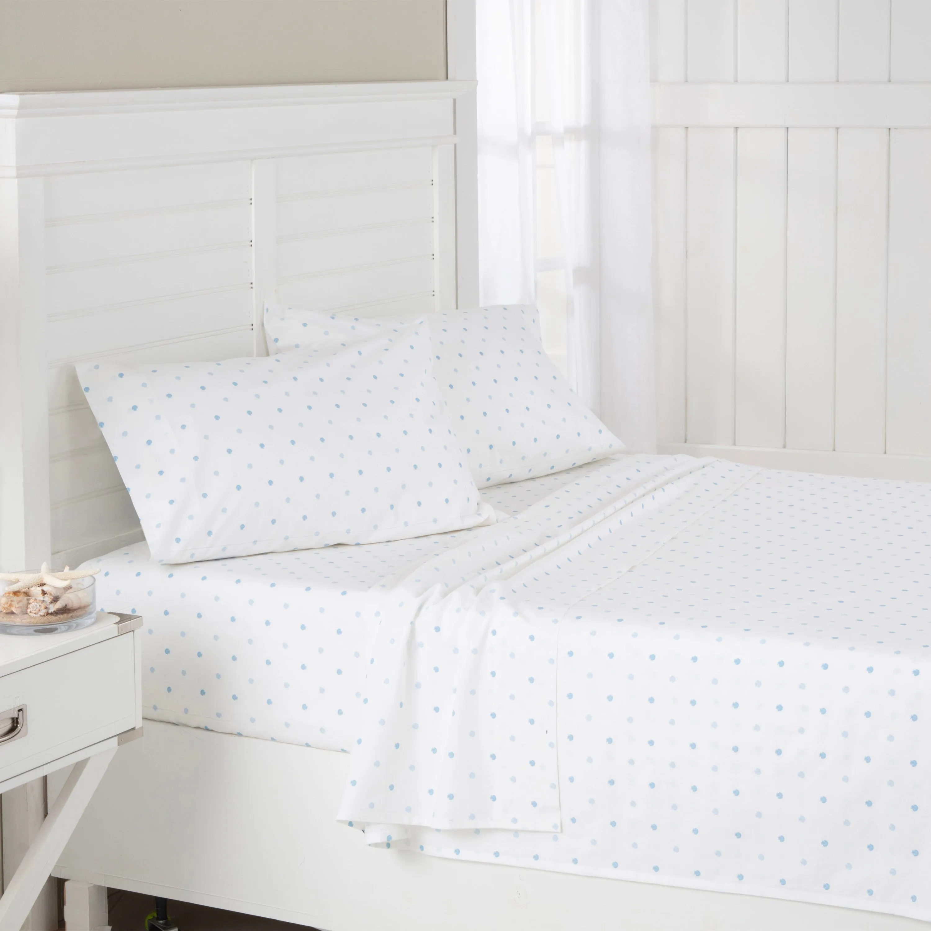 Southern Tide Beach Shells Blue Sheet Set