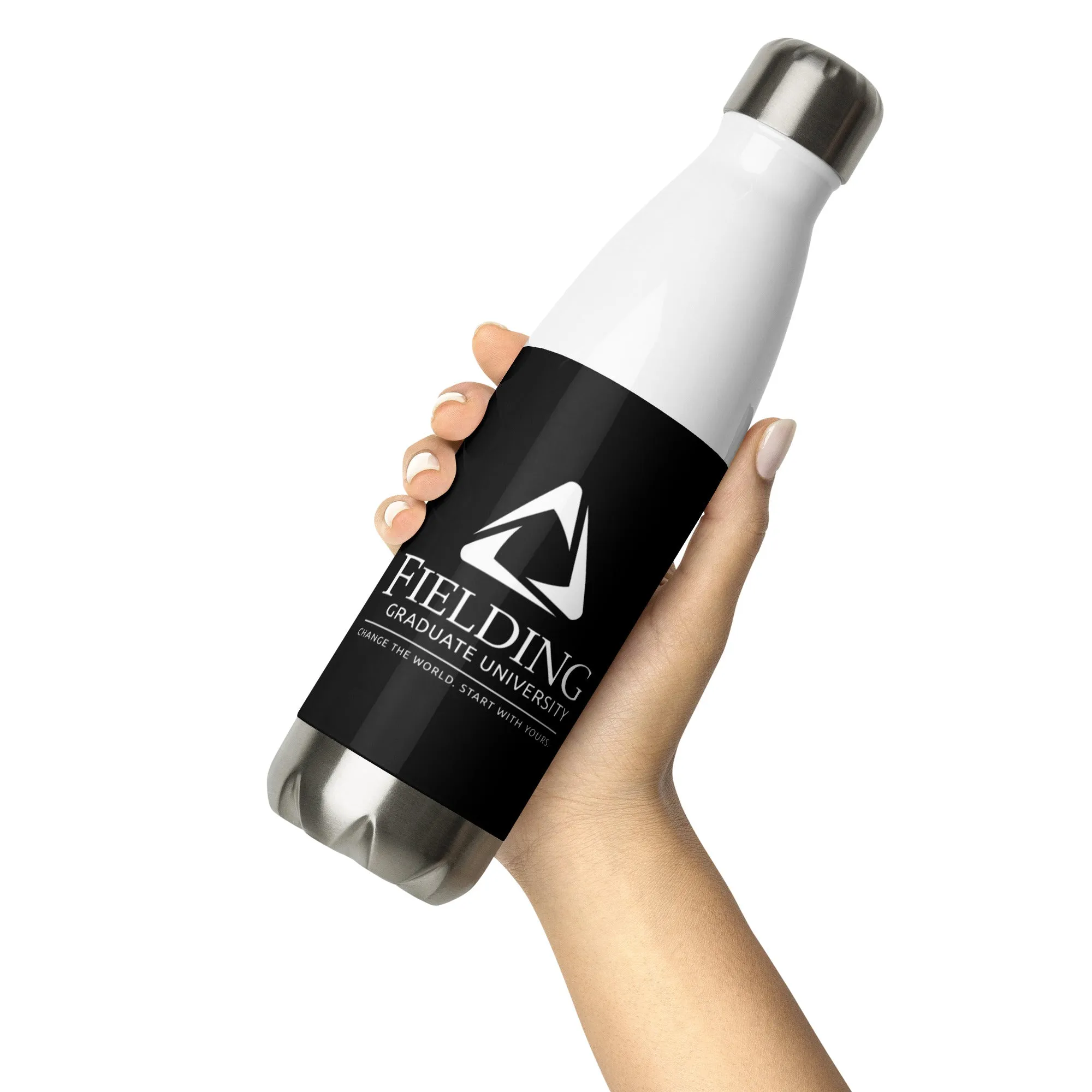 Stainless Steel Water Bottle - Black | Fielding Logo