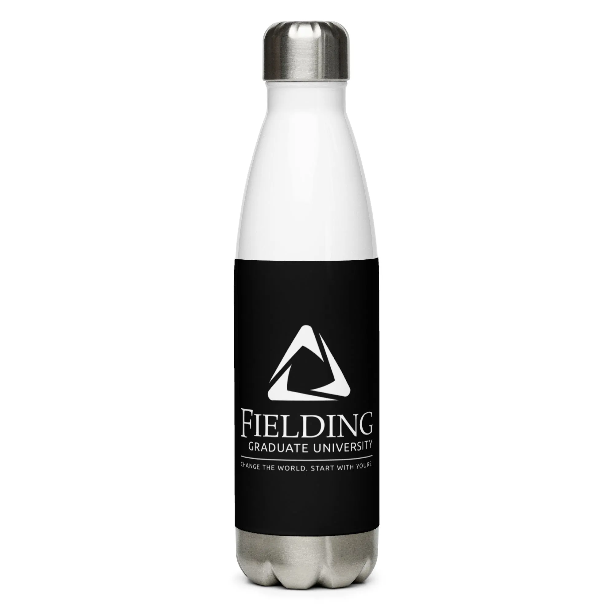 Stainless Steel Water Bottle - Black | Fielding Logo