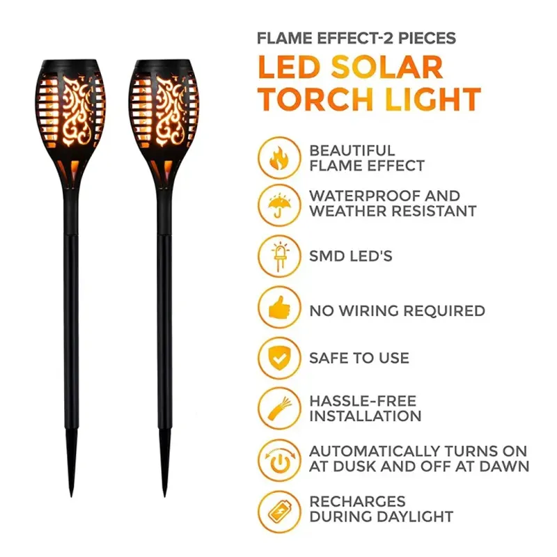 Sunfire Solar Torch Lamp Garden