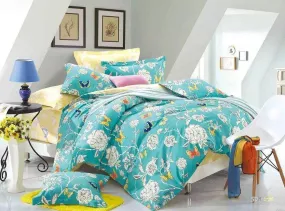 Tache Cotton Butterfly Wonderland  Foral Colorful Cotton Blue Girly Duvet Set