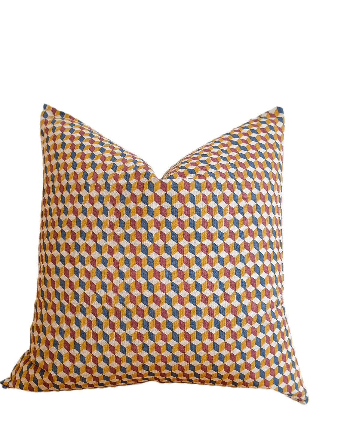 Tanya Hand Blocked Linen Pillow Cover (22x22)