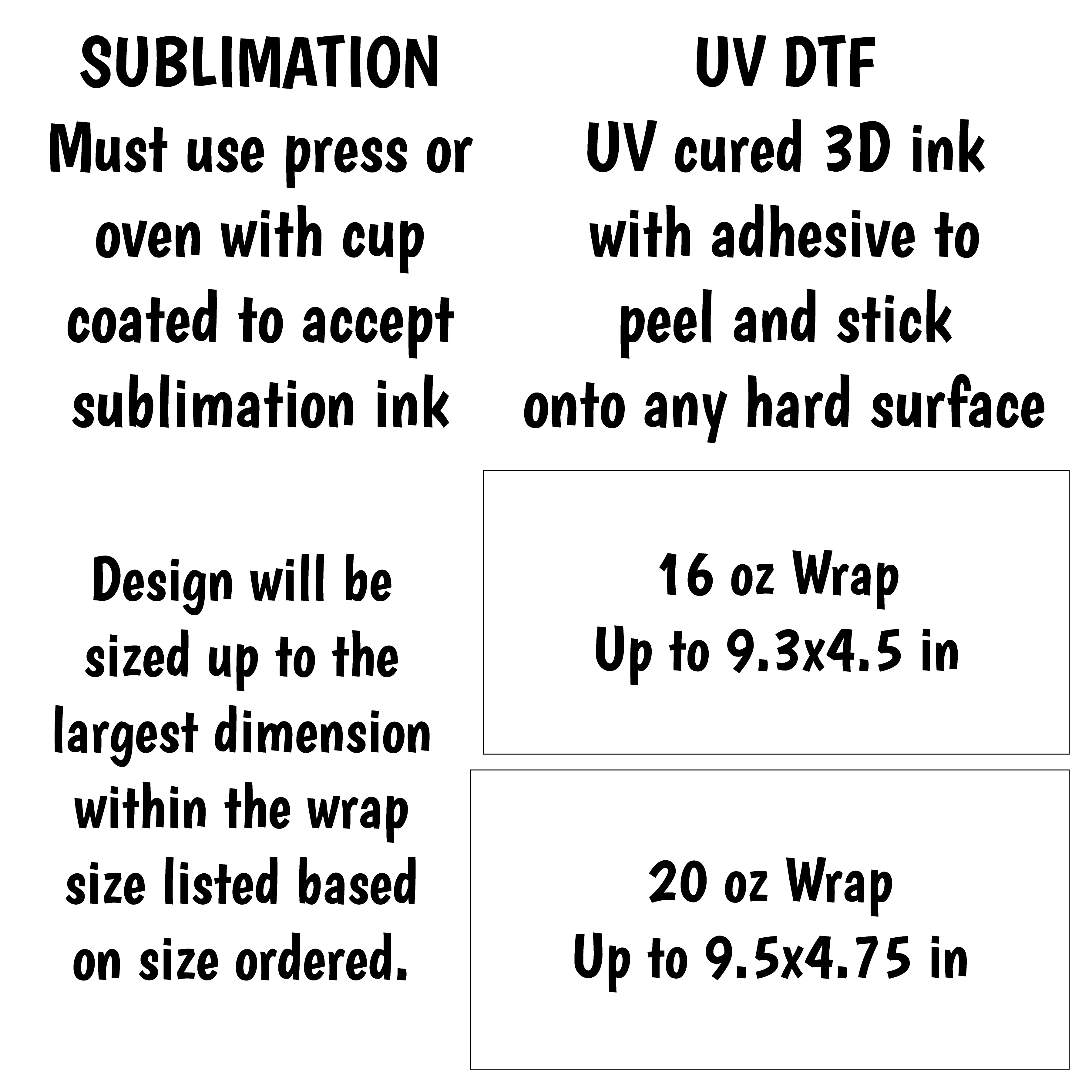 Template Wrap for 16/20 oz Cups - UV DTF or Sublimation (SHIPS IN 3-7 BUS DAYS)