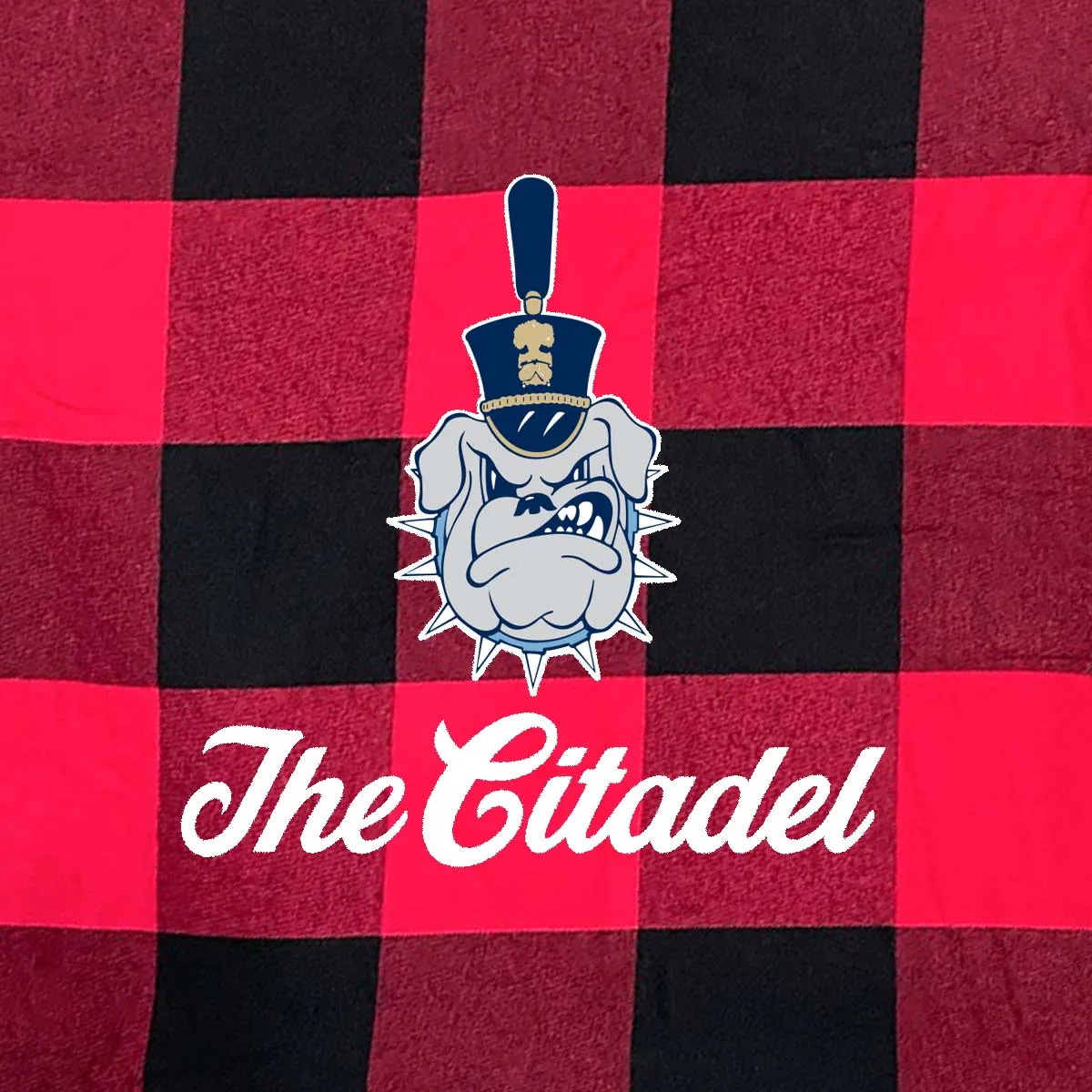 The Citadel, Spike logo, Flannel Sherpa Blanket