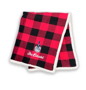 The Citadel, Spike logo, Flannel Sherpa Blanket