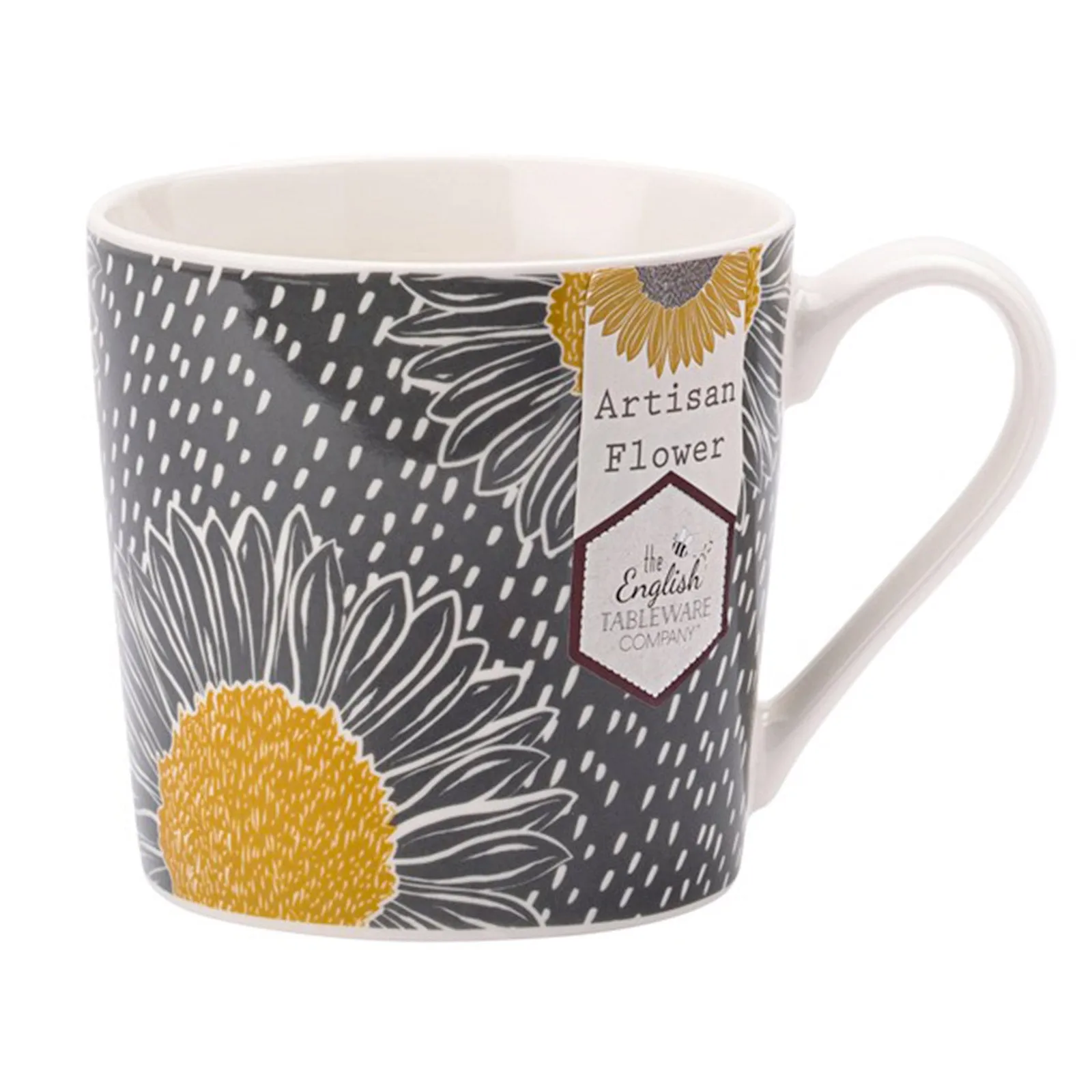 The English Tableware Company Artisan Yellow Flower Mug - Grey