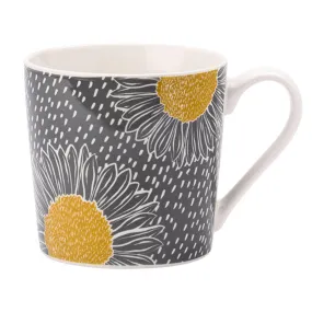 The English Tableware Company Artisan Yellow Flower Mug - Grey