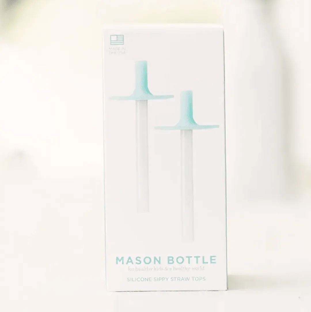 The Mason Bottle silicone sippy   straw top · 2 pack