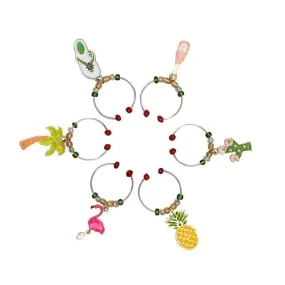 Tropical Wine Glass Charms 6 Pack