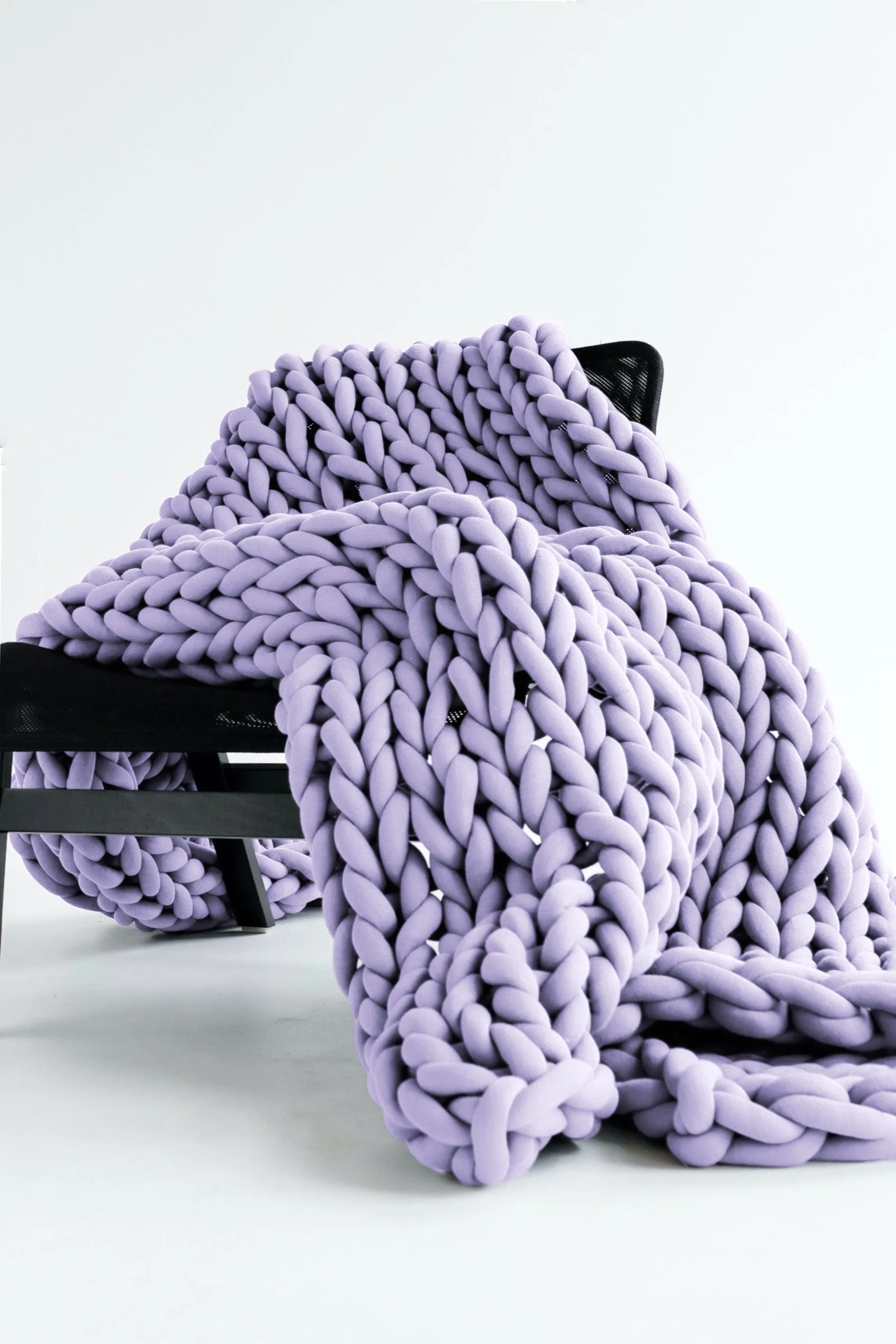 Tube yarn blanket, large throw blanket 50”x70” (130x170 cm)