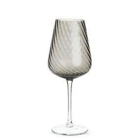 Twisted Optic Wine Glass - Smoke