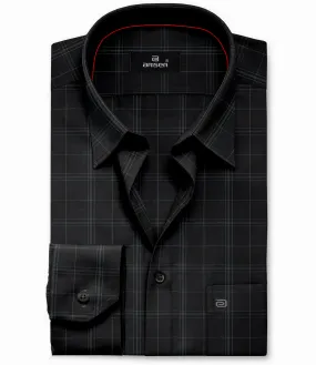 Vegas - Black With Gray Checked Shirts For Mens | Ariser