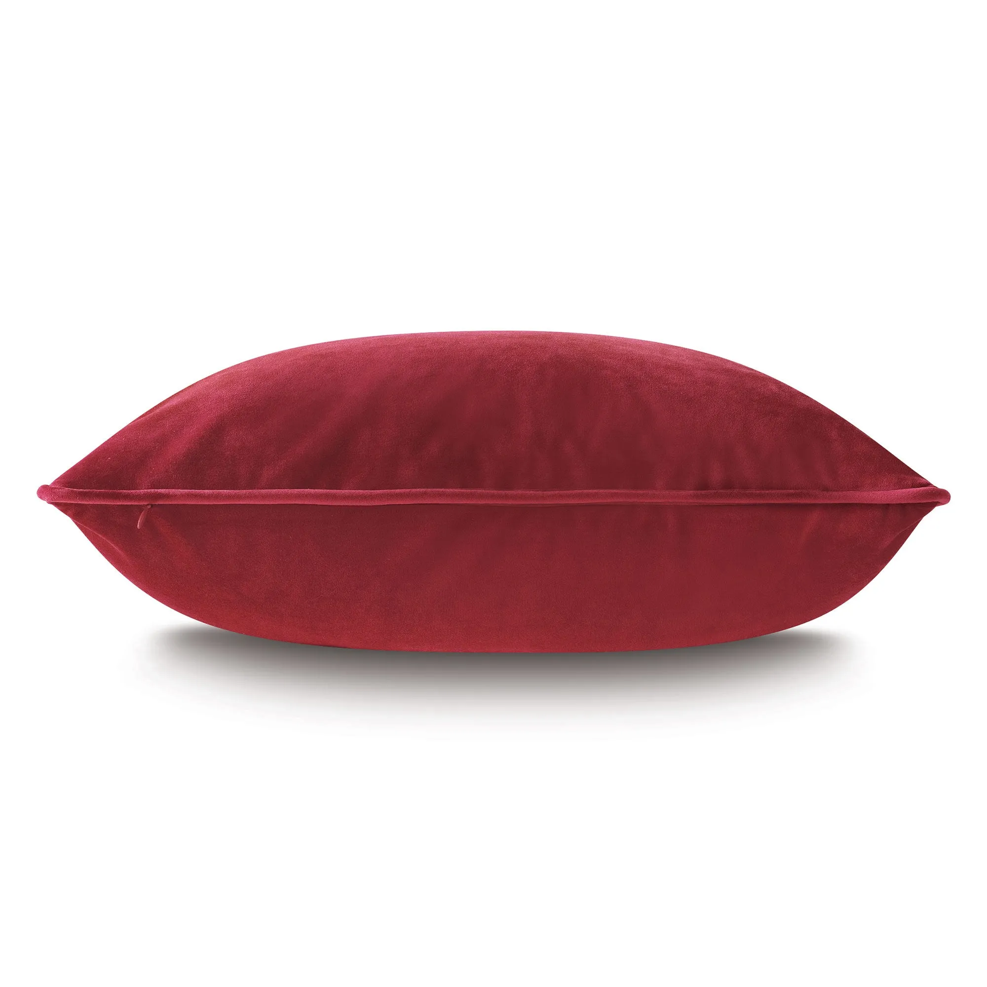 Vesper Velvet Throw Pillow Cover 20x20 in Crimson