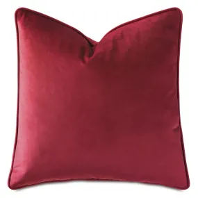 Vesper Velvet Throw Pillow Cover 20x20 in Crimson