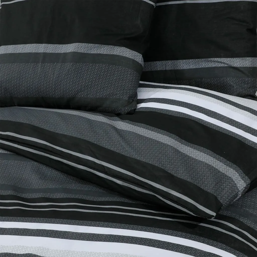 vidaXL Duvet Cover Set Black and White 200x220 cm Cotton