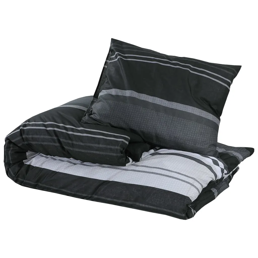 vidaXL Duvet Cover Set Black and White 200x220 cm Cotton