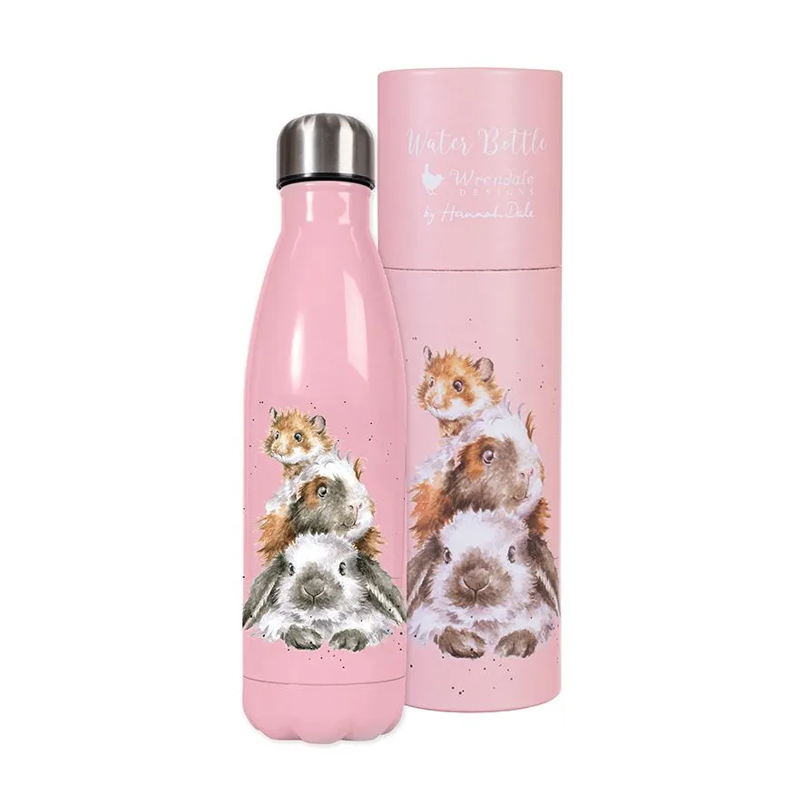 Water Bottle - WB007 - Piggy in the Middle Guinea Pig  Pink