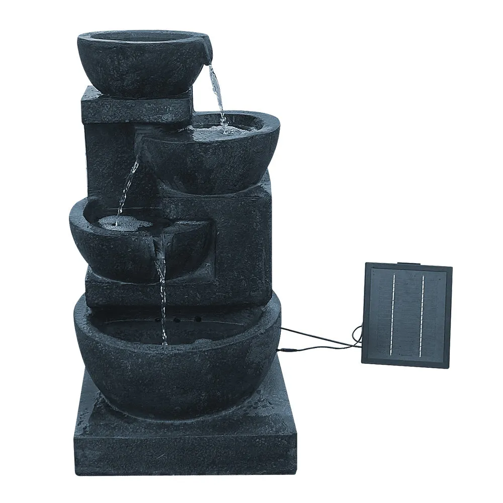 Water Fountain with Light - 4 Tier Solar Powered - Blue