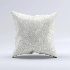 White Vintage Floral Throw Pillow