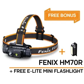 [Y.E.S] Fenix HM70R Rechargeable Headlamp 1600 Lumens   Free E-LITE Mini Flashlight 150 Lumens